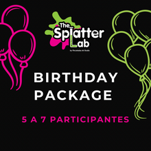 Load image into Gallery viewer, The Splatter Lab Birthday Package | 5 a 7 participantes
