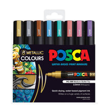 Load image into Gallery viewer, POSCA Paint Marker Set 8-Color PC-5M METALLIC
