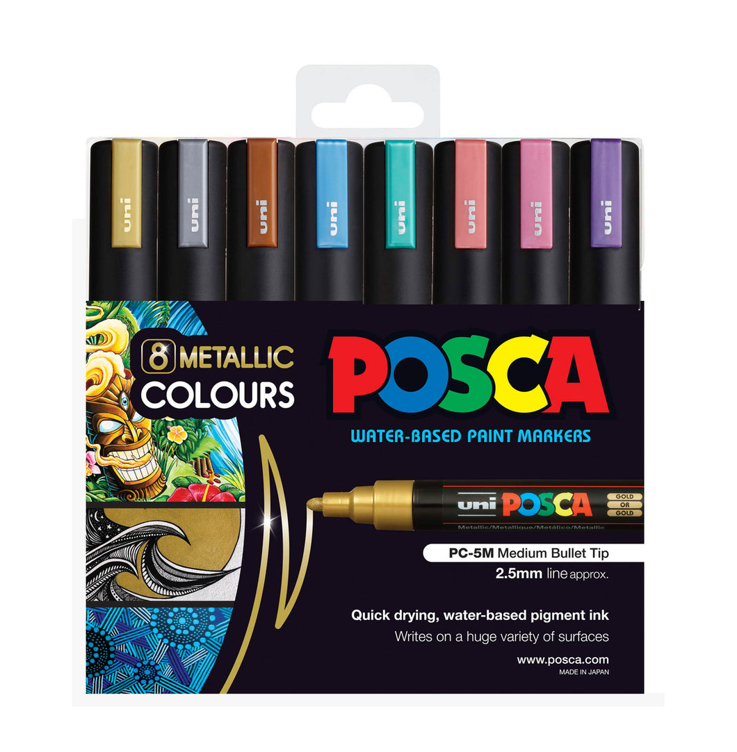 POSCA Paint Marker Set 8-Color PC-5M METALLIC