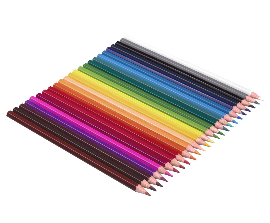 Jovi COLORED PENCILS Estuche 24 lápices de colores hexagonales. Colores surtidos