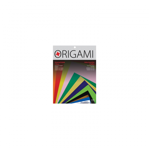 Yasutomo Origami Assortment, Small, 55 sheets: 3 1/2″, 4 1/2″ and 5 7/8″ square