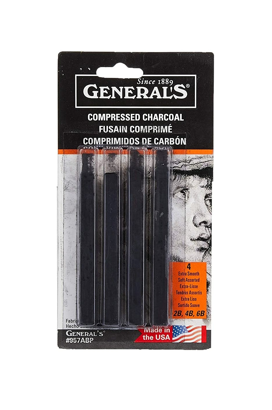 General's Compressed Charcoal Assorted Pack of 4