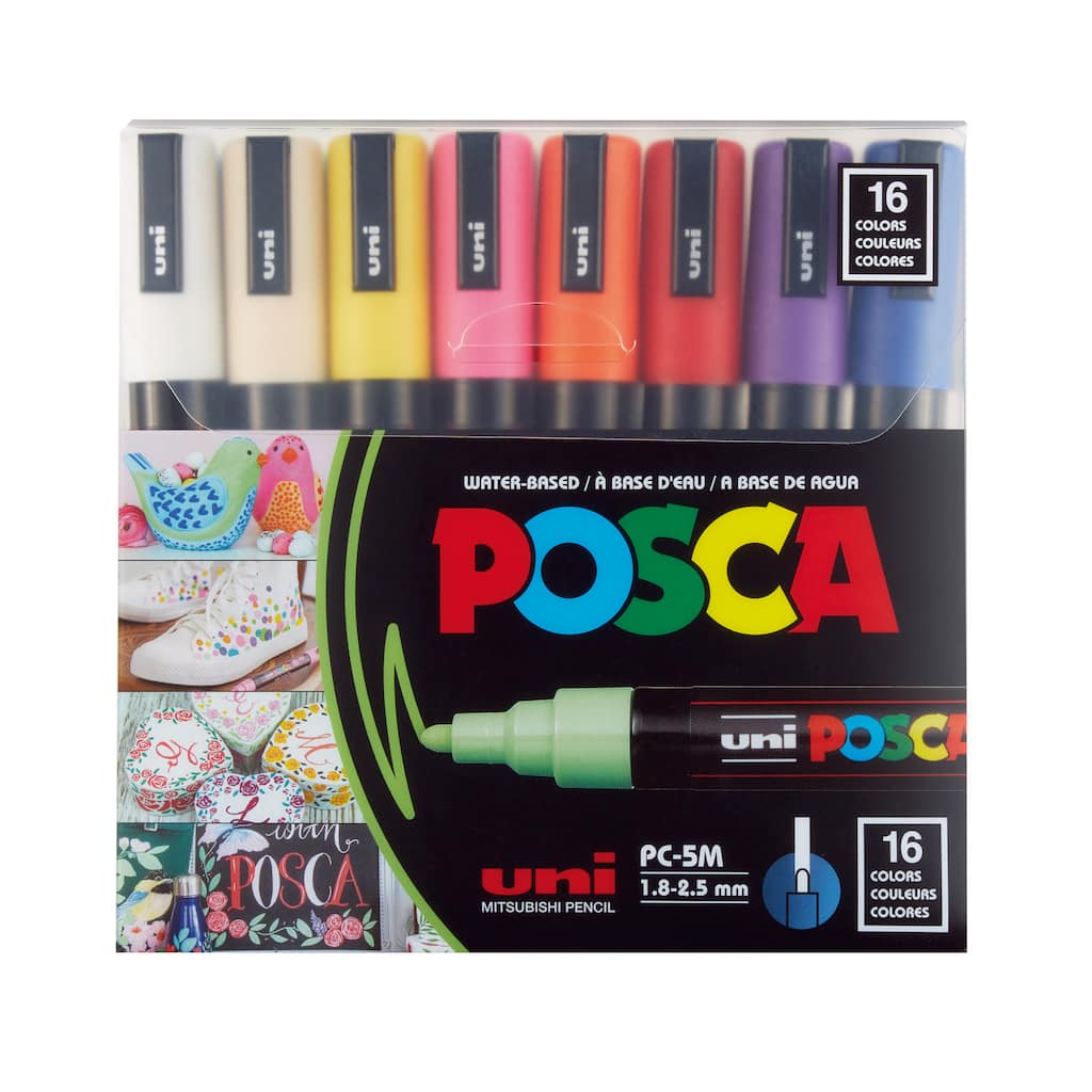 POSCA Paint Marker Sets, 16-Color PC-5M Medium Set