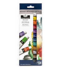 Load image into Gallery viewer, Royal &amp; Langnickel Essentials -  Artist Metallic Acrylic Paint 12ml, 12 Pack
