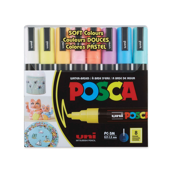 POSCA Paint Marker Set 8-Color PC-3M Fine SOFT COLOURS
