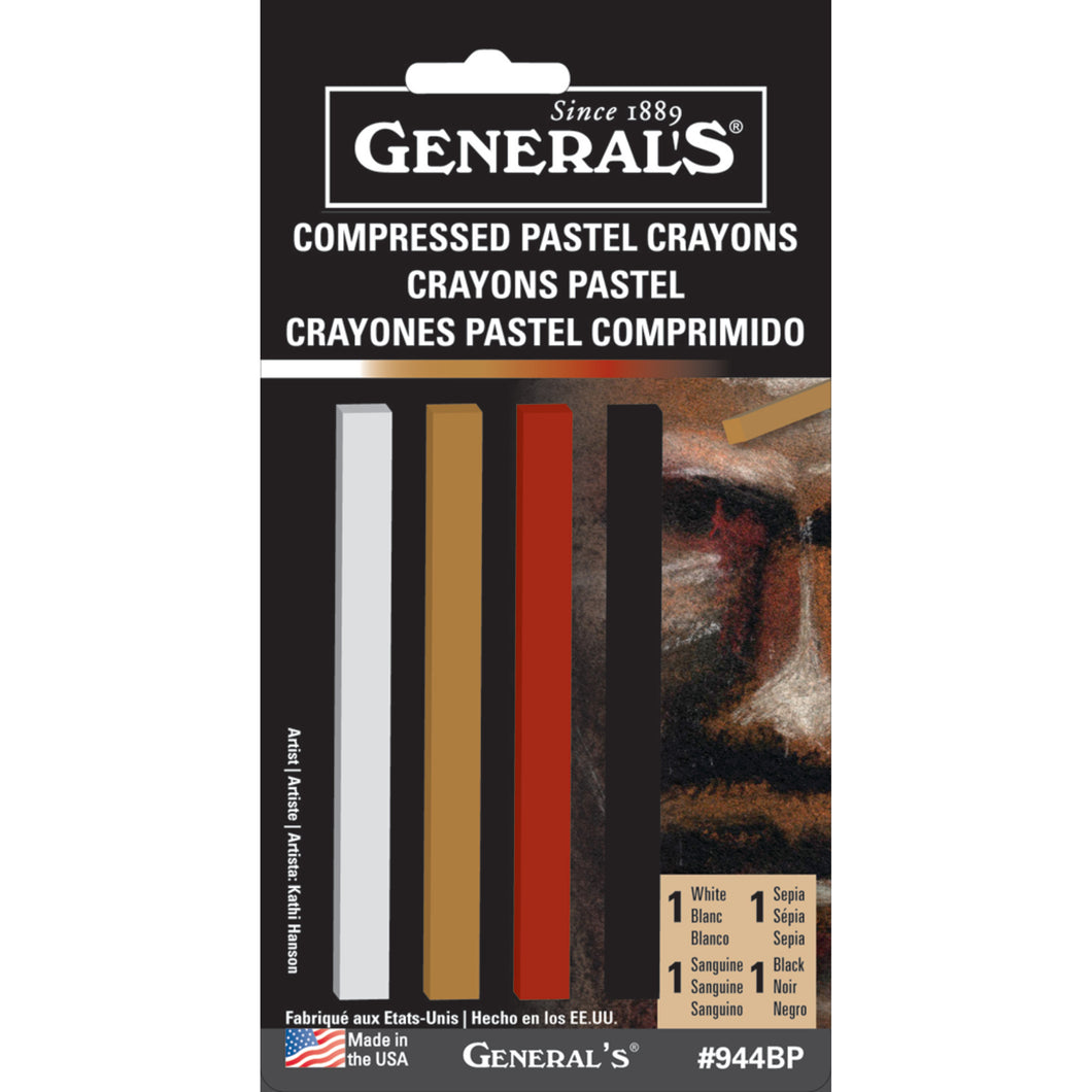 Generals Multi Pastel Compressed Chalk Set 4