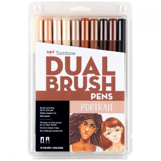 Dual Brush Pen Art Markers, Portrait, 10-Pack
