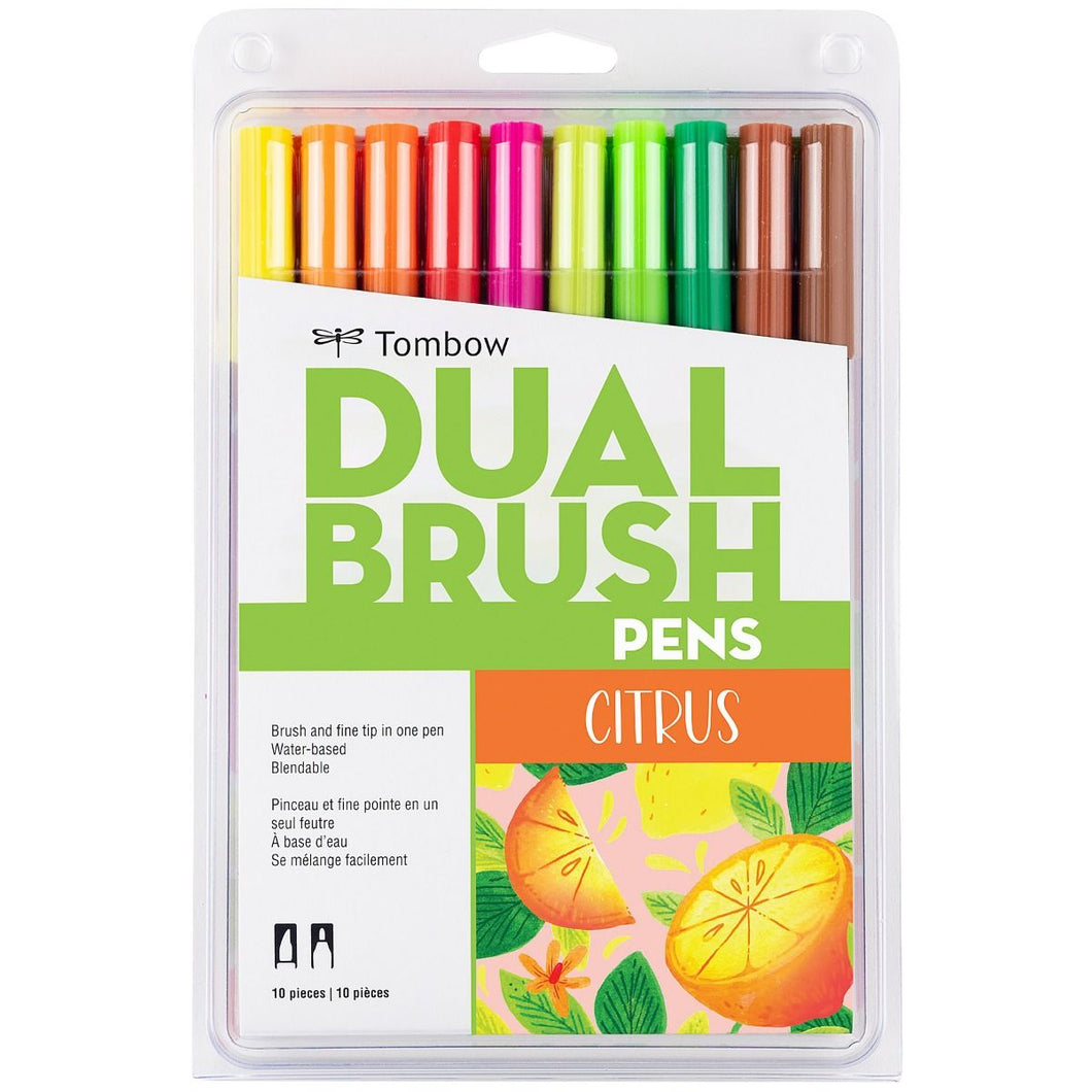 Tombow Dual Brush Pen Set, Citrus, 10PK