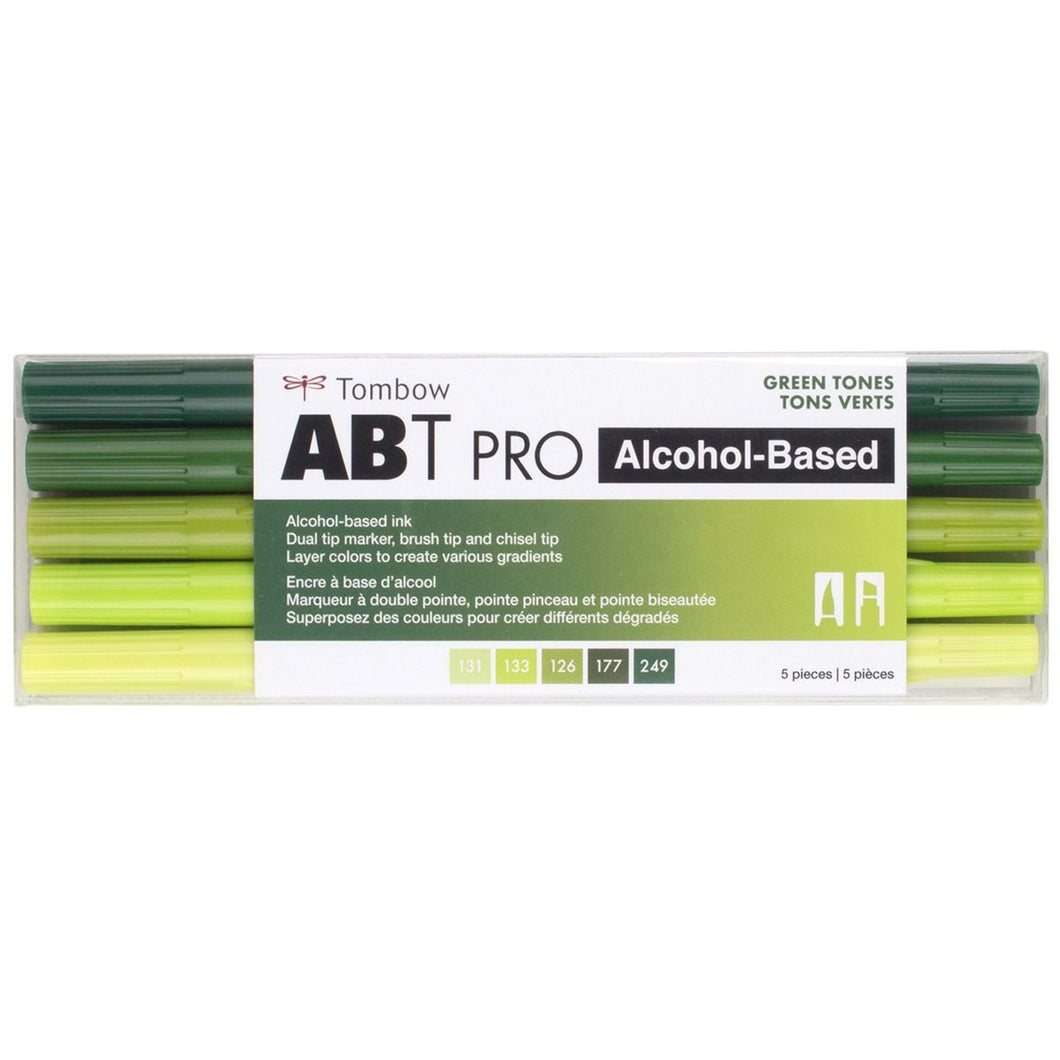 Tombow ABT PRO Alcohol Based Art Markers - Green Tones, 5pk