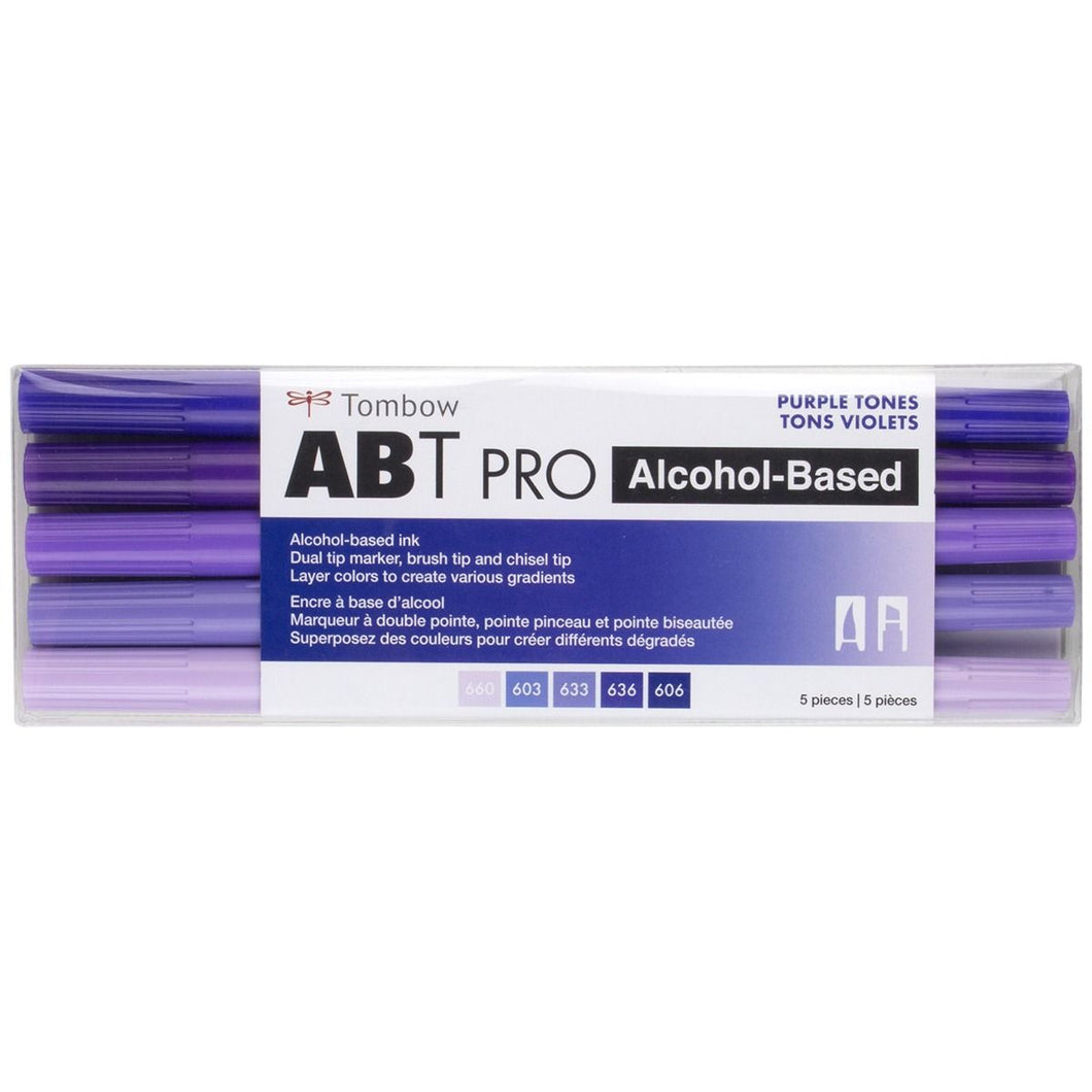 Tombow ABT PRO Alcohol Based Art Markers - Purple Tones, 5pk