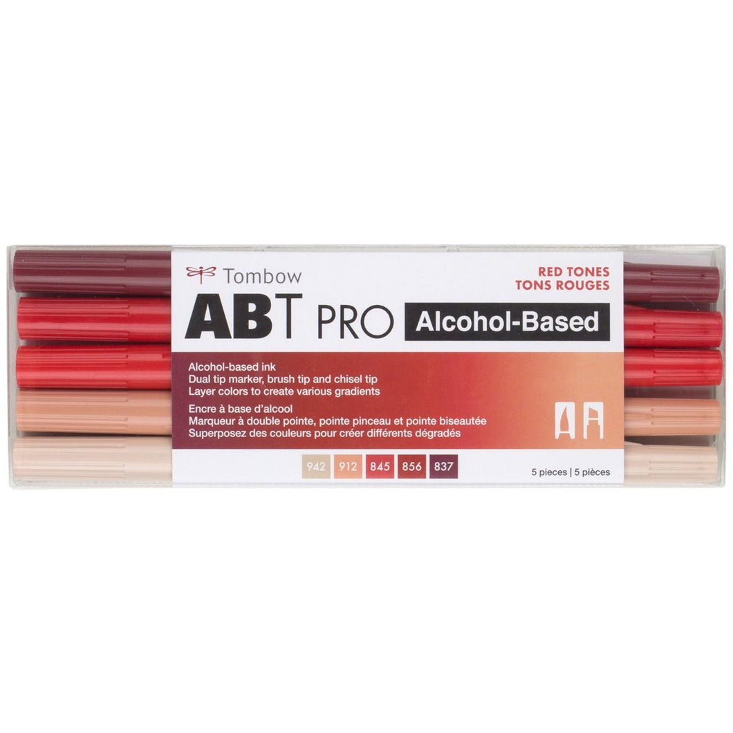 Tombow ABT PRO Alcohol Based Art Markers - Red Tones, 5pk